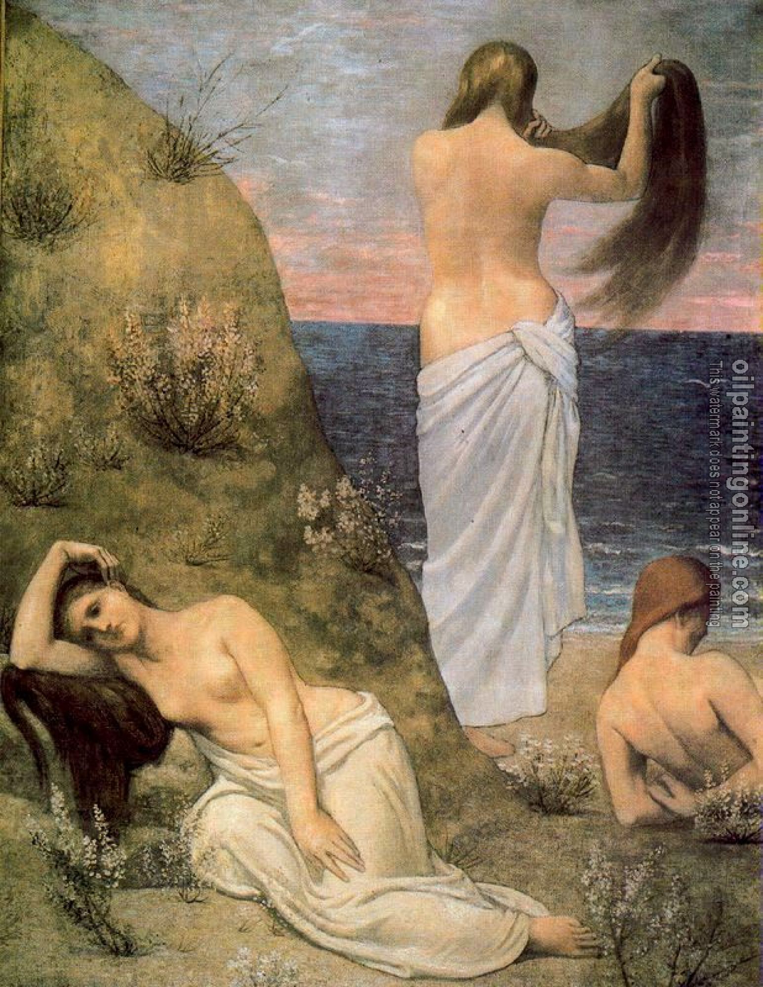 Pierre-Cecile Puvis de Chavannes - Young Girls by the Sea